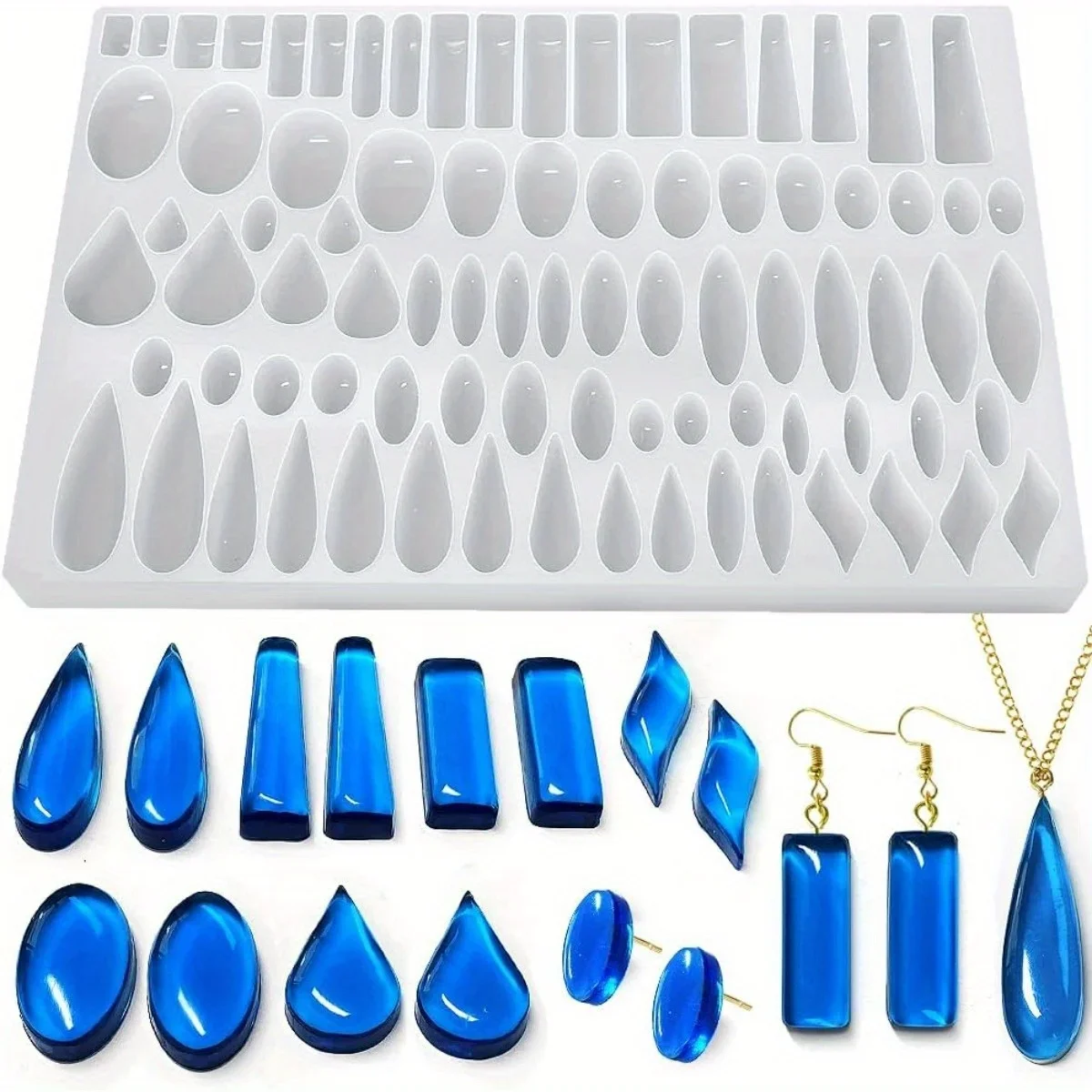 Jewelry Making Uv Resin Kit - Cetakan Silikon Anting Kancing dengan 41