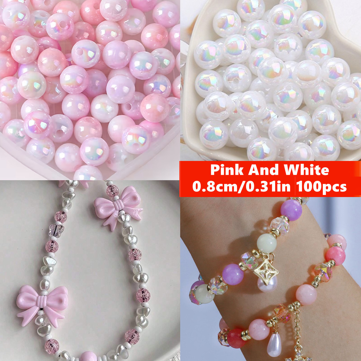 Jewelry Making For Couples - 8Mm 100 Buah Warna AB Ganda