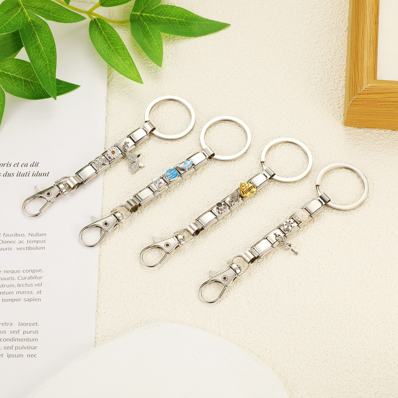 Jewelry Making For Couples - Gantungan Kunci Tautan Jimat Italia Baja