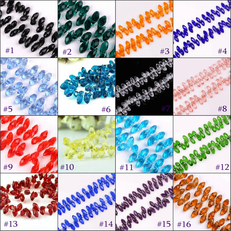 Crystal Bead Mix - 50 Pcs/lot 6X12 Mm Air Berwarna-warni