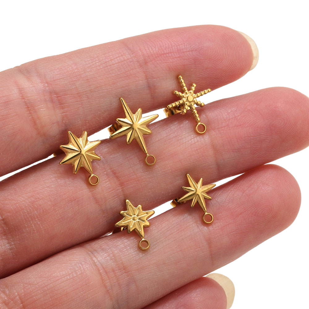 Jewelry Making Course - 6 pcs Anting-anting Bintang Stainless Steel