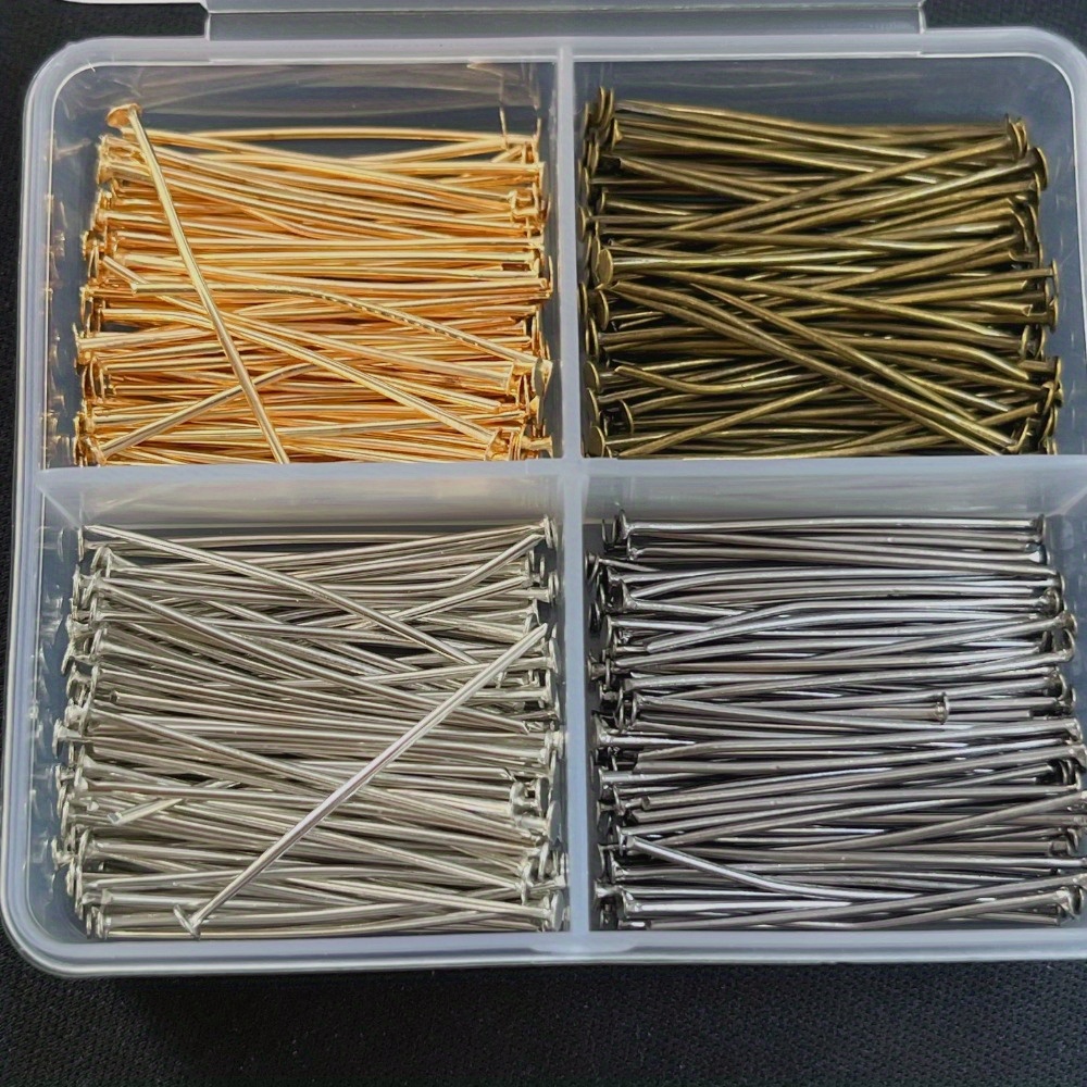 Jewelry Making Box - 400 Buah Pin Kepala Besi Campuran