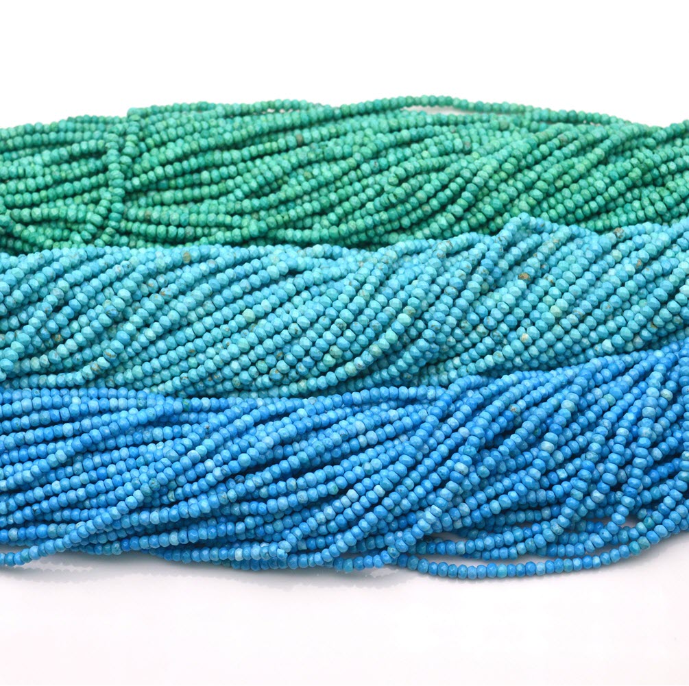 Jewelry Making Store - Batu Alami Manik Roda Turquoise Longgar