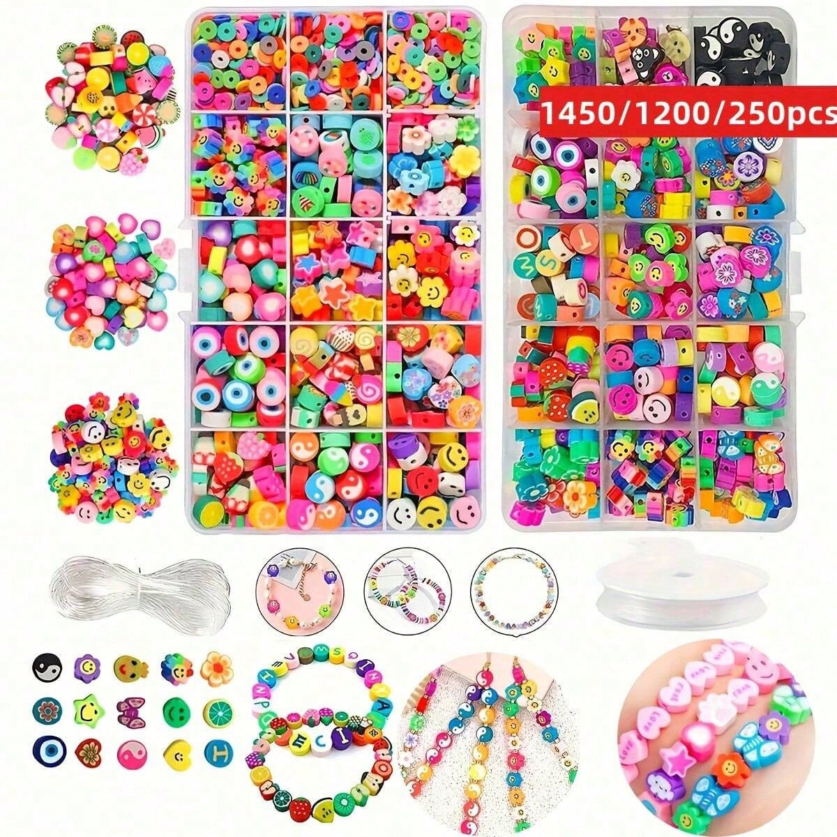 Jewelry Making Box - 1450/1200/250pcs Set Manik-manik Tanah Liat Polimer,