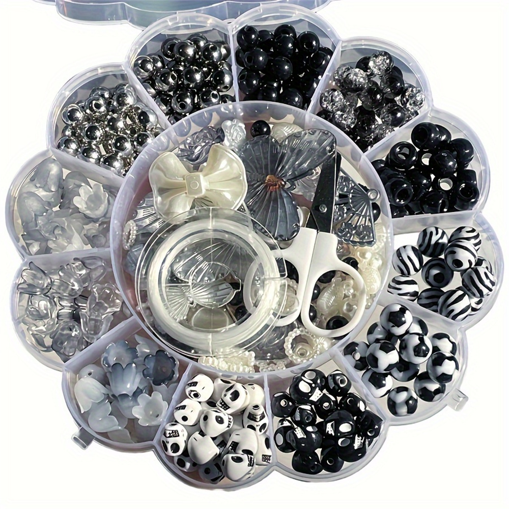 Jewelry Making Box - 13 grid 120g manik-manik bunga acak
