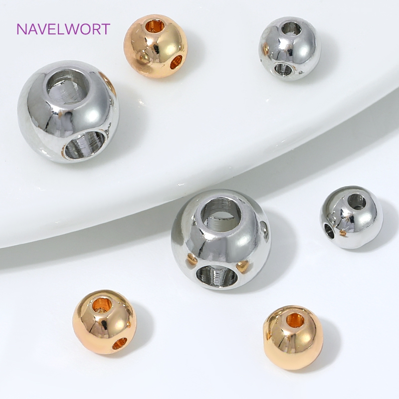 Jewelry Making Items - Manik-manik Spacer Bulat 4 Lubang Berlapis