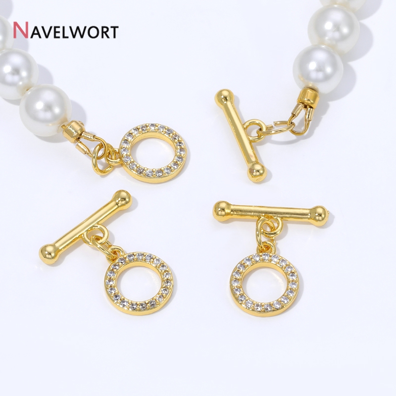 Jewelry Making Items - Konektor Kancing Emas 18K Lapis Kuningan