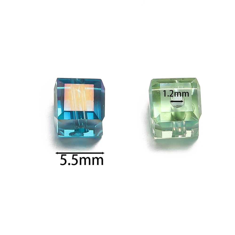 Crystal Bead Mix - 10pcs/lot Manik Kristal Persegi Warna-warni Berkualitas