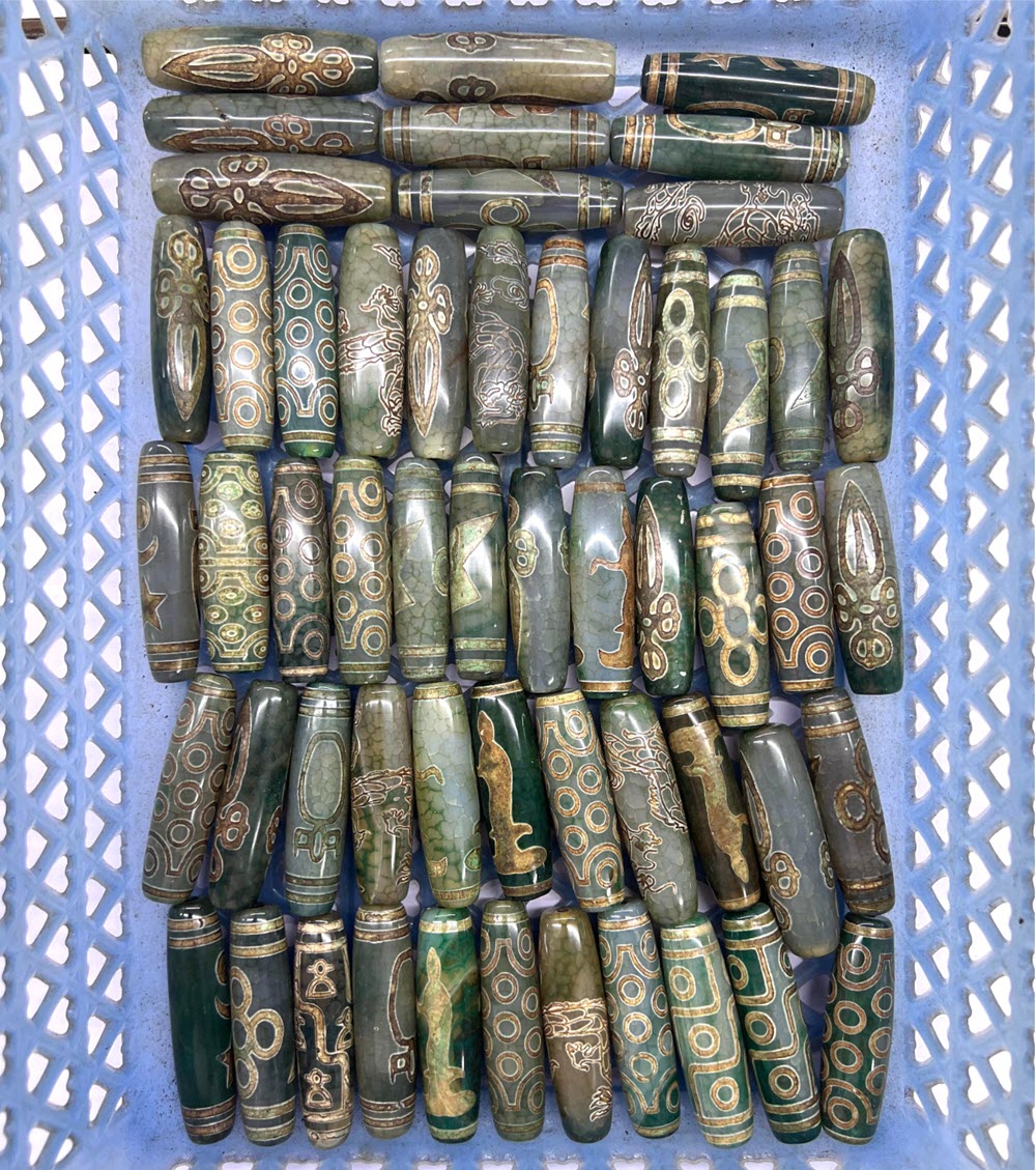 60Mm Manik Dzi Tibentan Hijau  - Jewelry Making Store ulasan dan harga