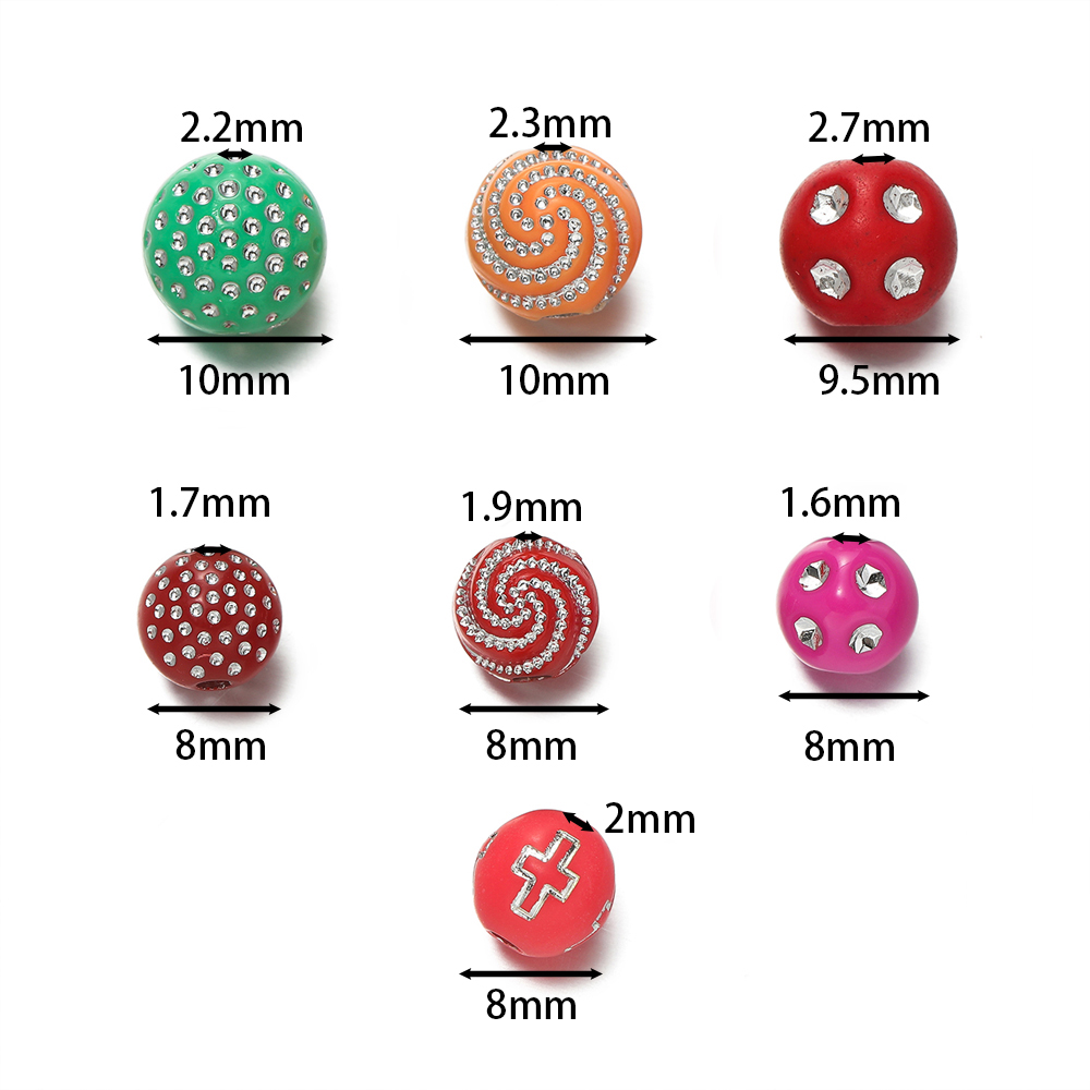 50/100 buah 8/10mm bulat campu - Crystal Bead Mix ulasan dan harga