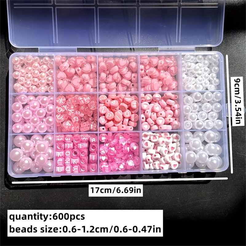 Kotak alfabet merah muda 10 bu - Jewelry Making Box ulasan dan harga