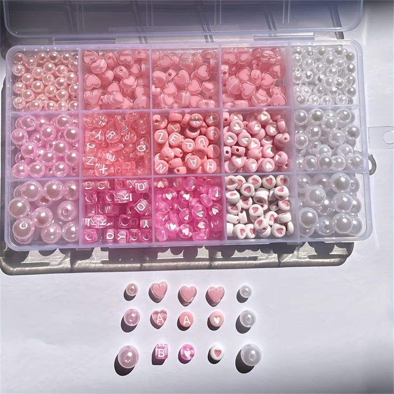 Kotak alfabet merah muda 10 bu - Jewelry Making Box ulasan dan harga