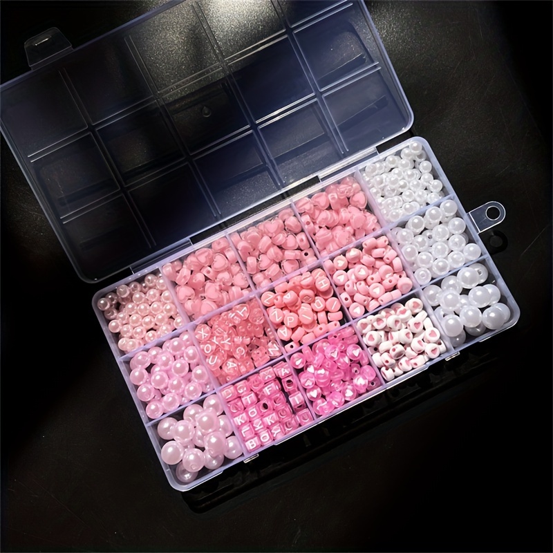 Kotak alfabet merah muda 10 bu - Jewelry Making Box ulasan dan harga