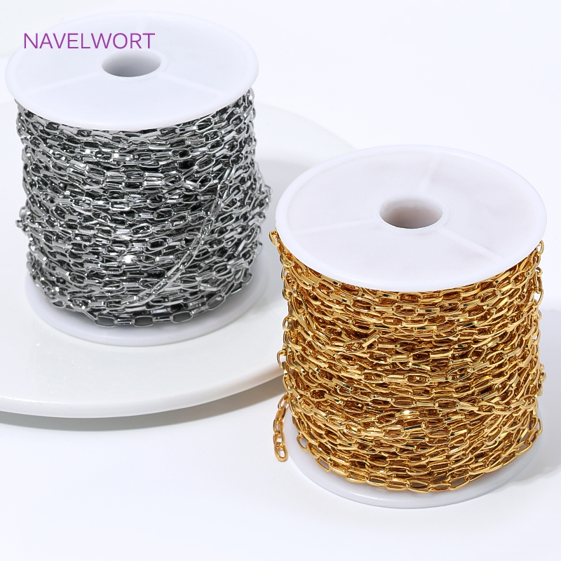Rantai Oval Pipih Lapis Emas 1 - Jewelry Making Materials Wholesale ulasan dan harga