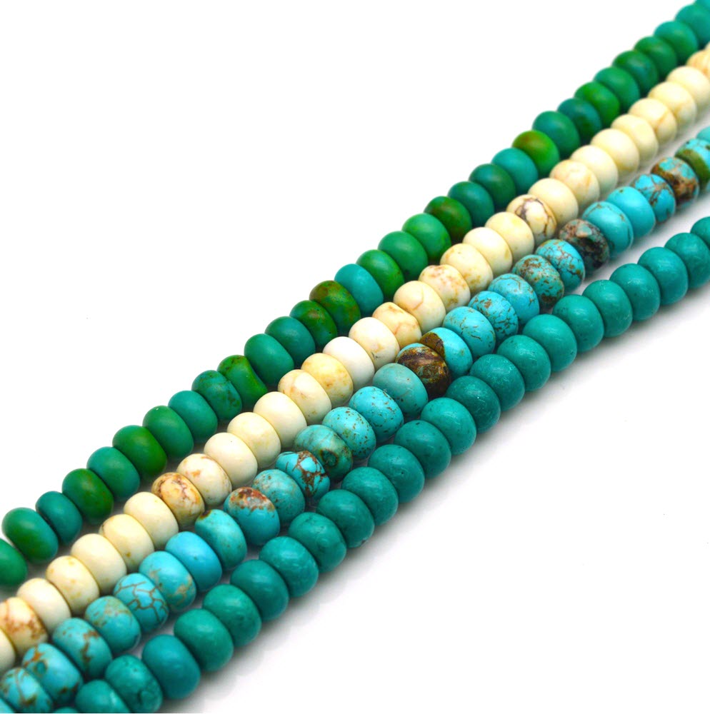 Batu Alami Manik Roda Turquois - Jewelry Making Store ulasan dan harga