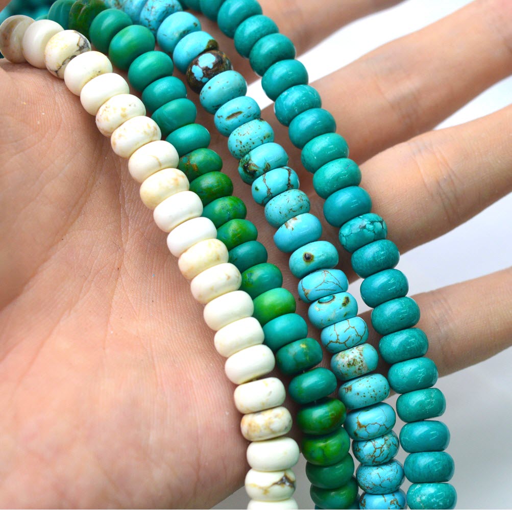 Batu Alami Manik Roda Turquois - Jewelry Making Store ulasan dan harga