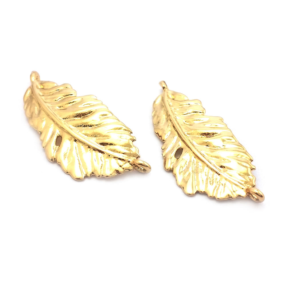 Liontin Bentuk Bulu Kuningan W - Jewelry Making Store ulasan dan harga