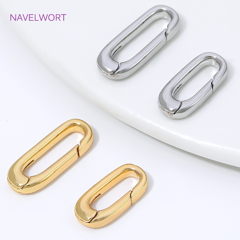 1/2/4Pcs Penjepit Oval Berlapi - Jewelry Making Items ulasan dan harga