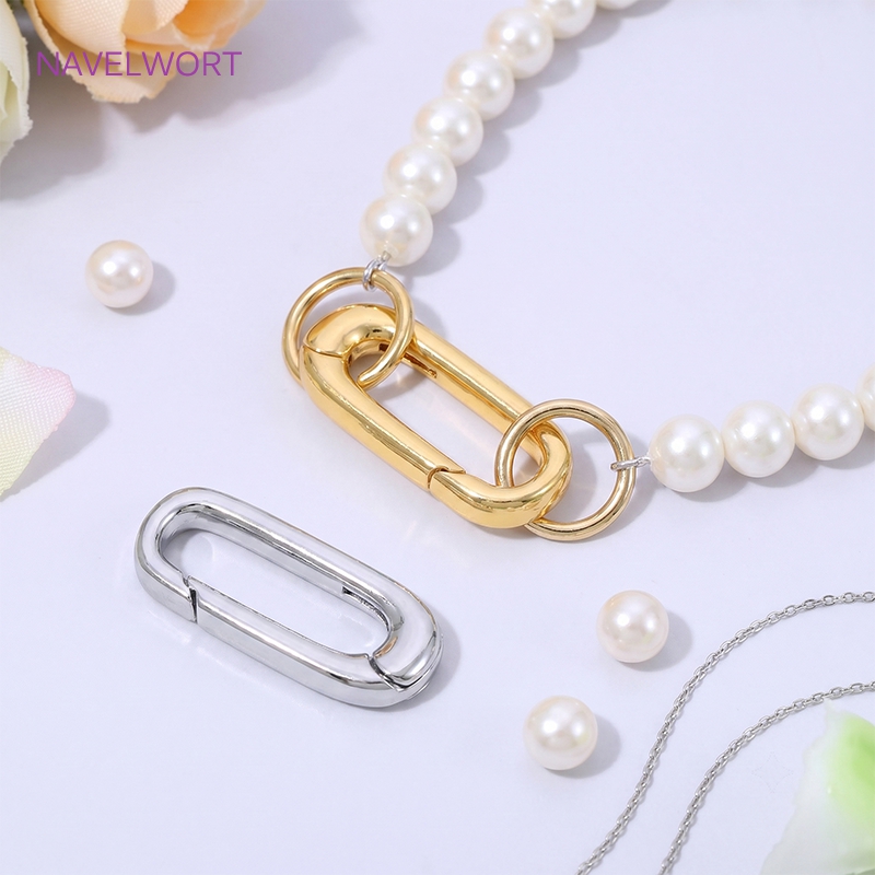 1/2/4Pcs Penjepit Oval Berlapi - Jewelry Making Items ulasan dan harga
