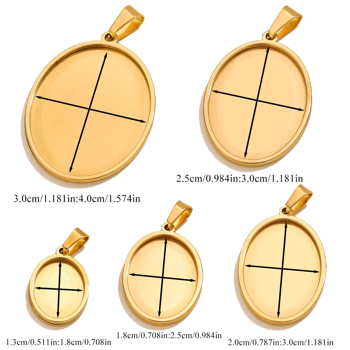 5PCS Liontin Oval Berlapis Ema - Jewelry Making Materials Wholesale ulasan dan harga