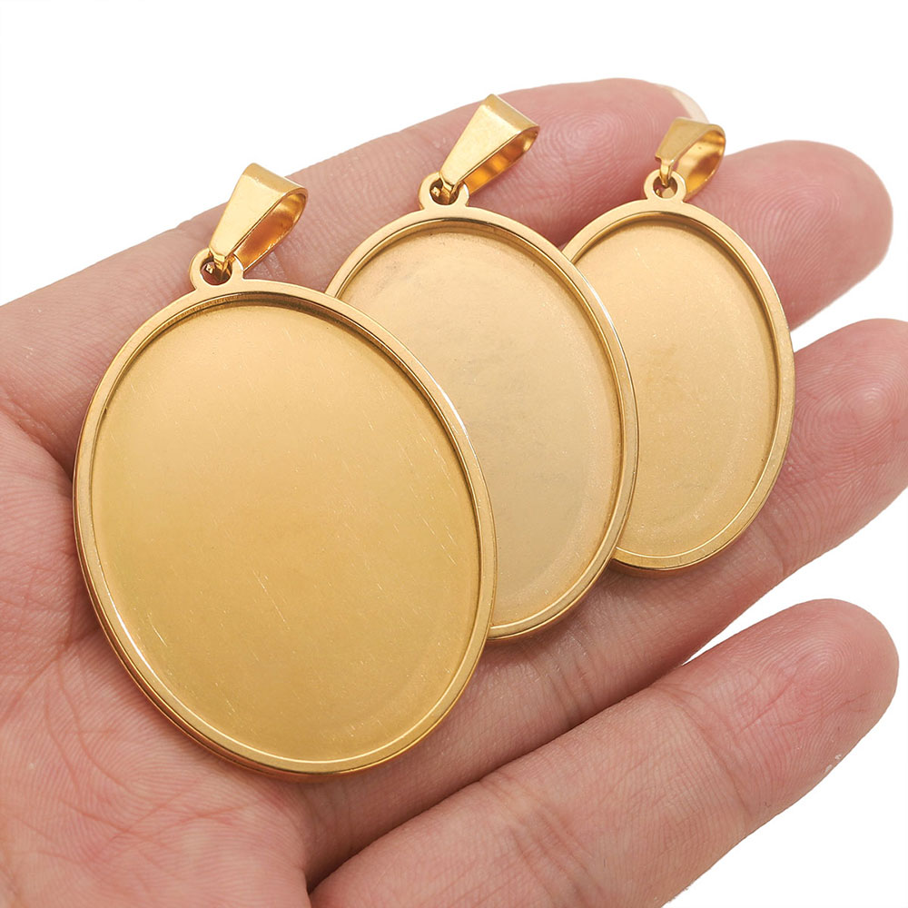 5PCS Liontin Oval Berlapis Ema - Jewelry Making Materials Wholesale ulasan dan harga