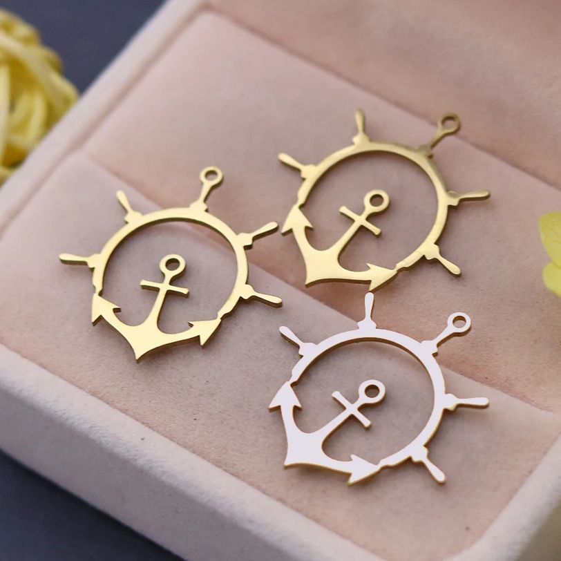 3pcs Liontin Kompas Jangkar Sa - Jewelry Making Guide ulasan dan harga