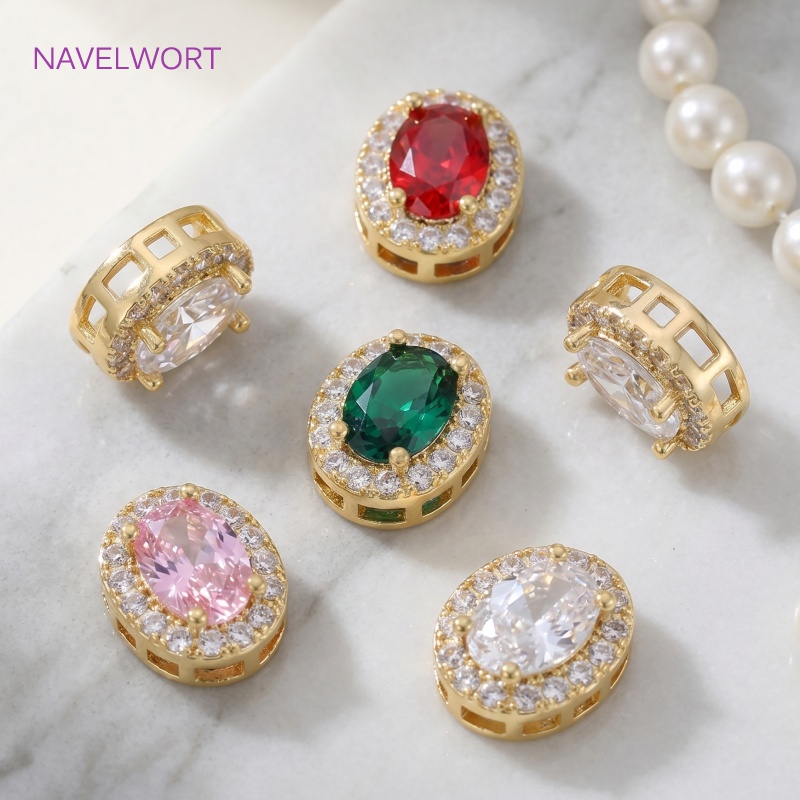 Manik-manik Oval Berlapis Emas - Jewelry Making Items ulasan dan harga