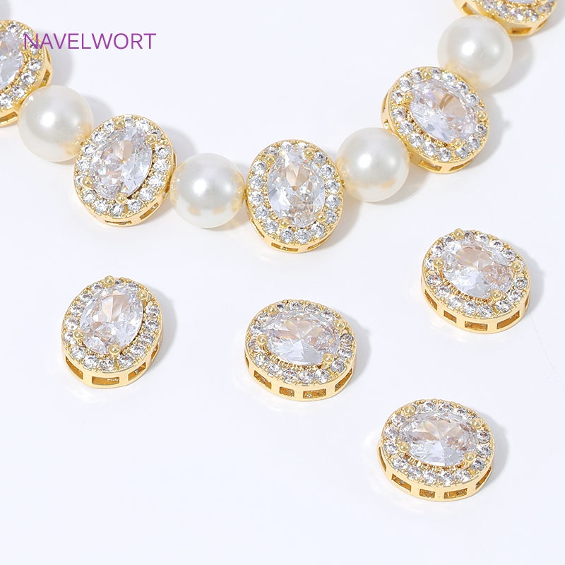 Manik-manik Oval Berlapis Emas - Jewelry Making Items ulasan dan harga